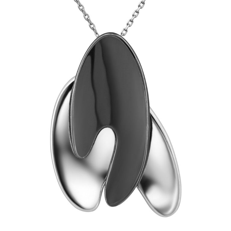 Zweifarbiger Damen-Anhänger aus 925 Silber, Anlaufgeschützt, ca. 45 mm x 30 mm (ohne Kette)