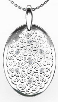 Ein Damenanhänger mit Kristallen aus 925 Silber, Anlaufgeschützt, Größe ca.25 x18 mm (ohne Kette)