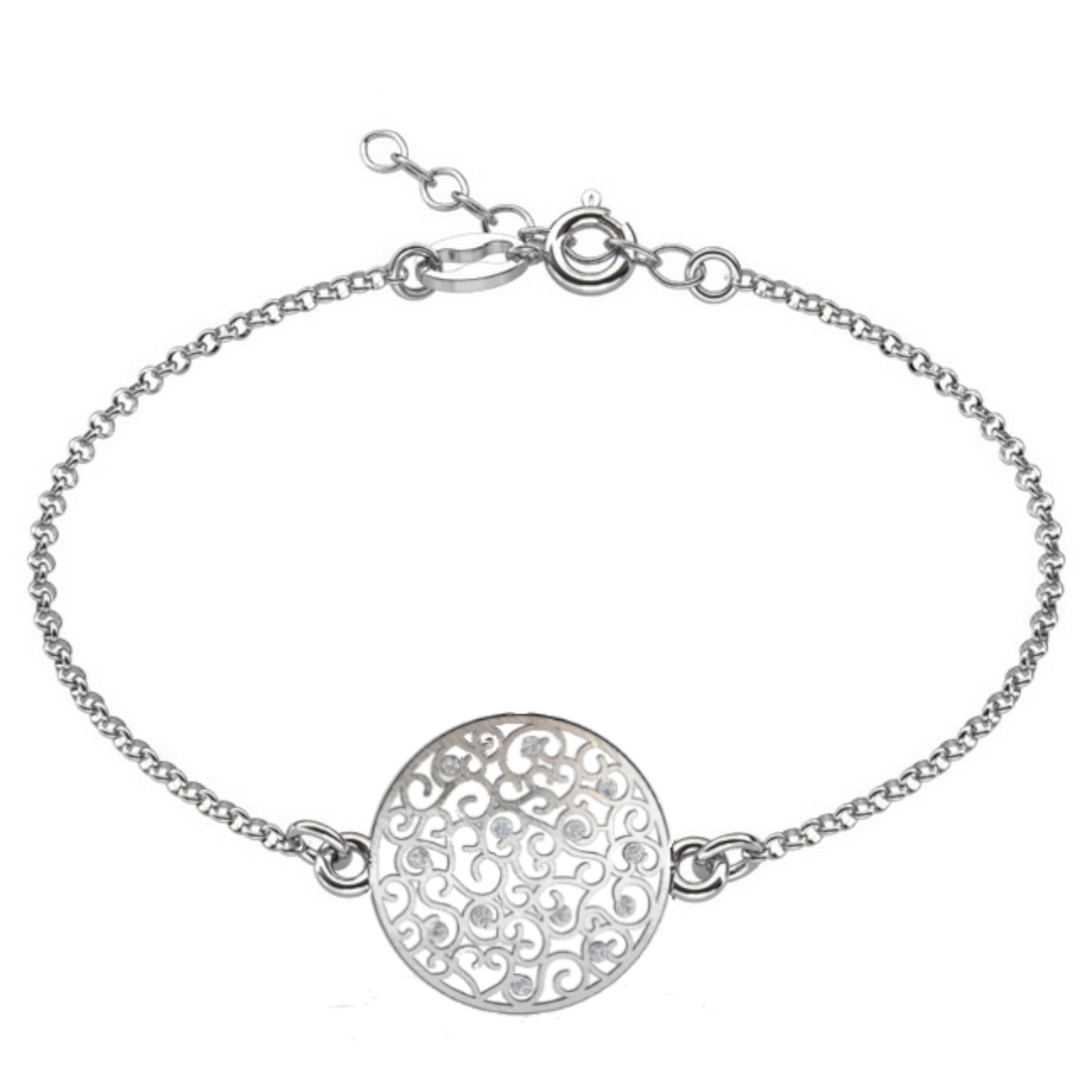 Ein Armband aus 925 Silber, Anlaufgeschützt Breite 1,0 mm, Durchmesser 18 mm, Länge 17-21 cm