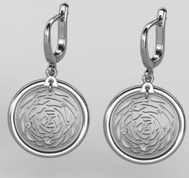 Runde Silberohrringe englischer Verschluss, rhodiniert, aus 925 Silber, Anlaufgeschützt