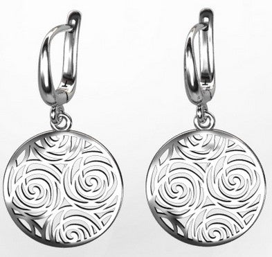 Runde Silberohrringe englischer Verschluss, rhodiniert, aus 925 Silber, Durchmesser 19 mm, Anlaufgeschützt