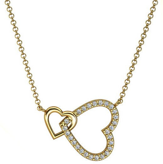 Eine vergoldete Ankerkette mit einem Herzanhänger, aus 925 Silber, Anlaufgeschützt, Kettenbreite ca 0,6 mm, Länge 45+4 cm