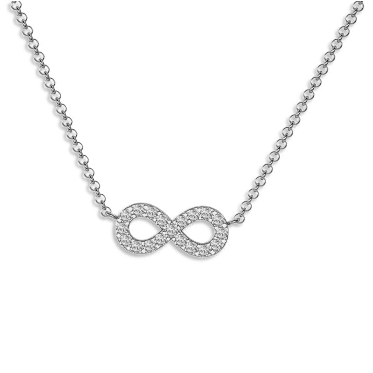 Vergoldete Ankerkette mit einem Ewigkeit-Anhänger, aus 925 Silber, Anlaufgeschützt, Breite ca 1,5 mm, Länge 40+3 cm