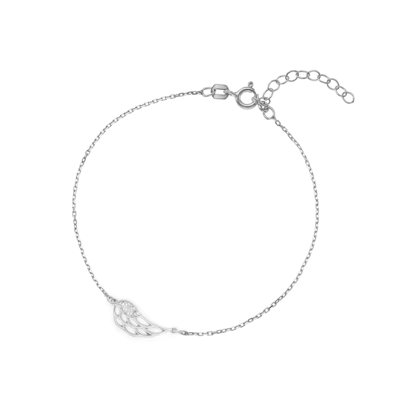 Ein Blatt-Armband aus 925 Silber, Anlaufgeschützt Breite 0,6 mm, Länge 16-19,5 cm