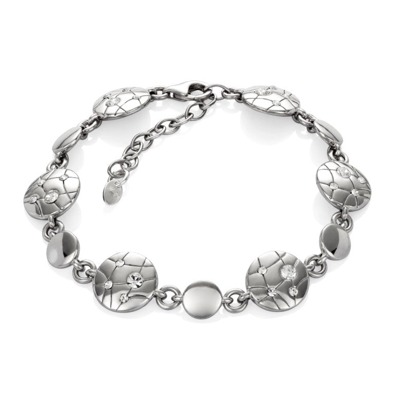 Ein Armband mit Zirkoniasteinen aus 925 Silber, Anlaufgeschützt Breite 12 mm, Länge 18-21 cm