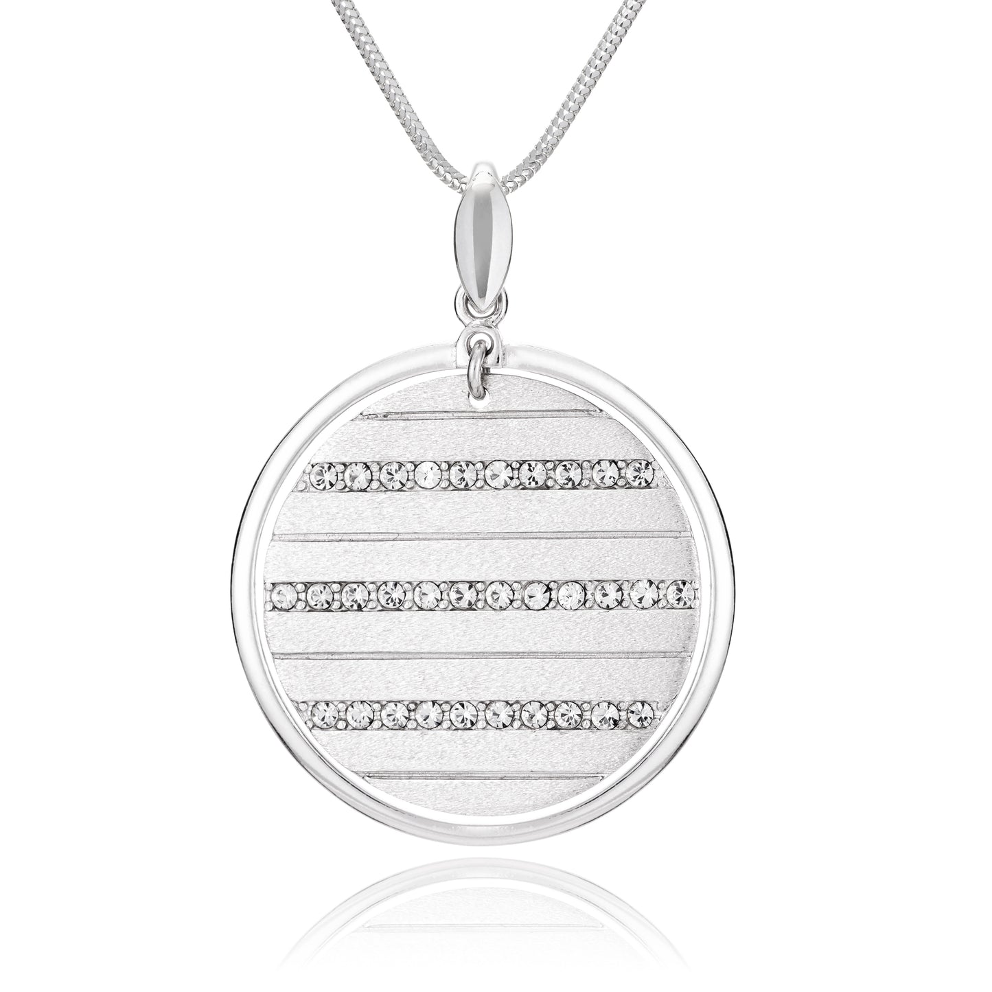 Runder Anhänger aus 925 Silber, Anlaufgeschützt, Durchmesser ca. 30 mm (ohne Kette)