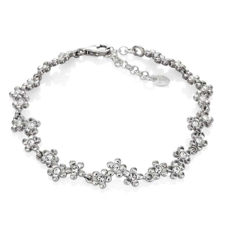 Ein Armband mit Zirkoniasteinen aus 925 Silber, Anlaufgeschützt Breite 5 mm, Länge 18-21 cm