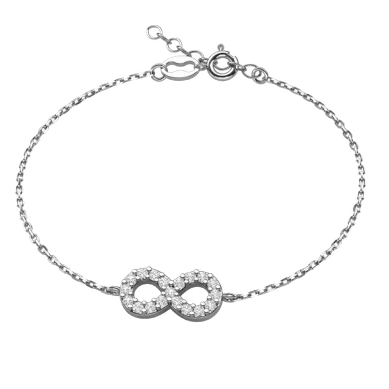 Ein vergoldetes Ewigkeit-Armband aus 925 Silber, Anlaufgeschützt Breite 0,6 mm, Länge 16-19,5 cm