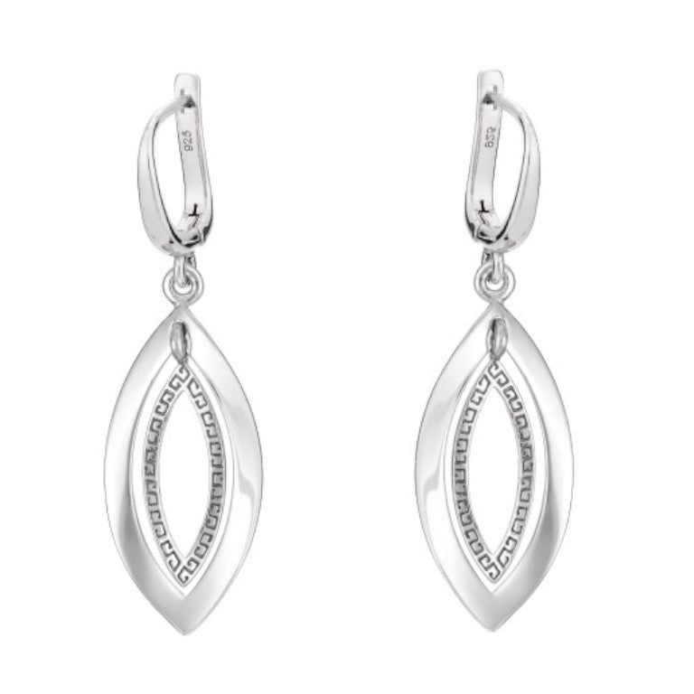 Silberohrringe, englischer Verschluss, rhodiniert, aus 925 Silber, Anlaufgeschützt