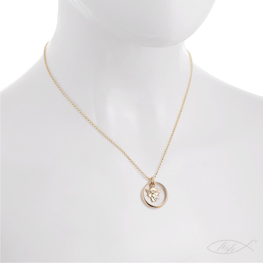 Ein vergoldeter Taufring-Anhänger, aus 925 Silber, Anlaufgeschützt, ca. 18 mm (ohne Kette)