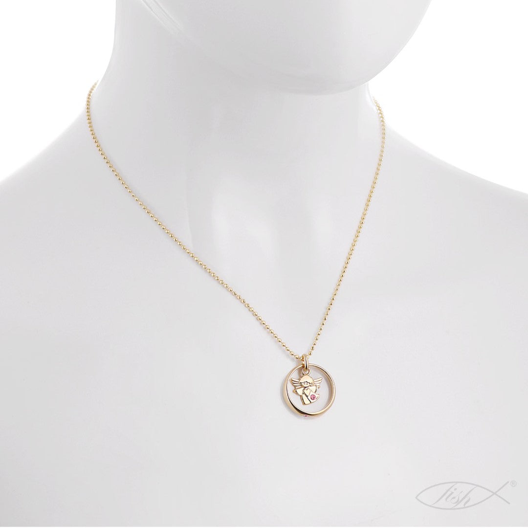 Ein vergoldeter Taufring-Anhänger, aus 925 Silber, Anlaufgeschützt, ca. 18 mm (ohne Kette)