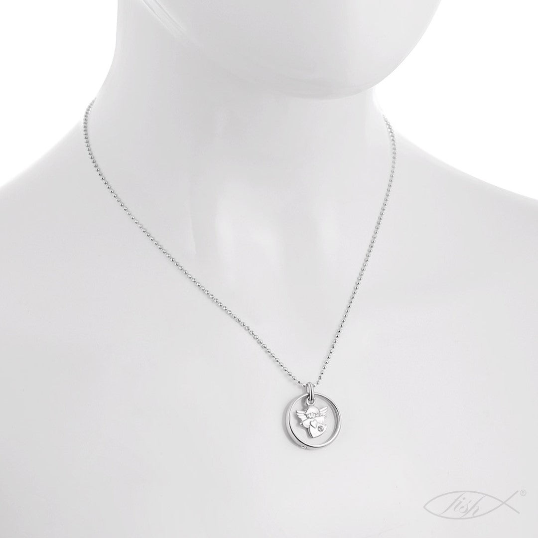 Ein Taufring-Anhänger, aus 925 Silber, Anlaufgeschützt, ca. 18 mm (ohne Kette)