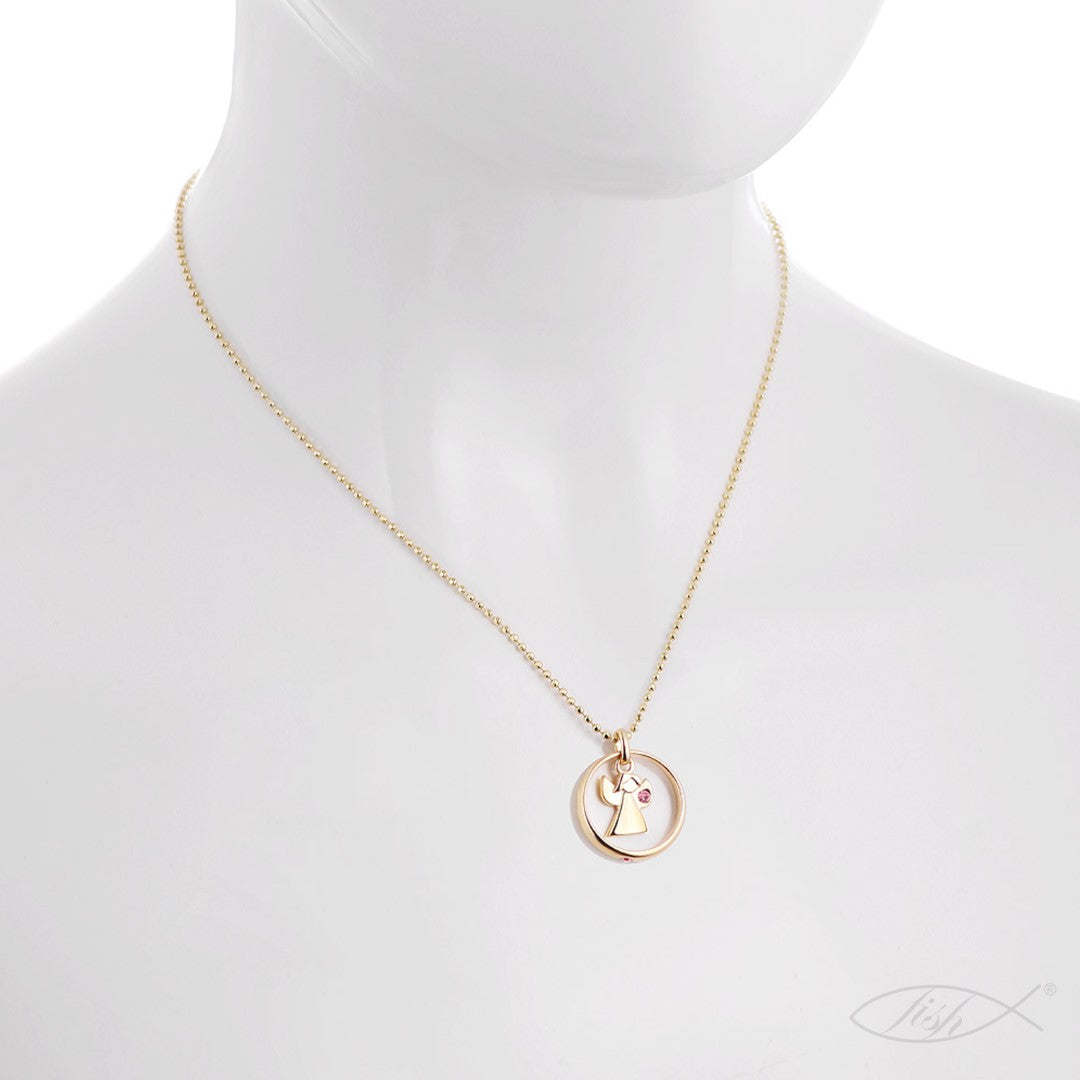 Ein vergoldeter Taufring-Anhänger, aus 925 Silber, Anlaufgeschützt, ca. 18 mm (ohne Kette)