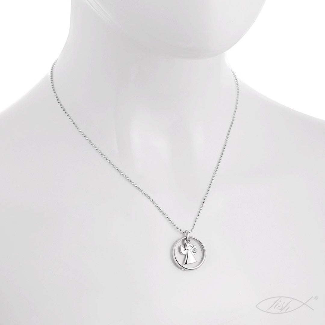 Ein Taufring-Anhänger, aus 925 Silber, Anlaufgeschützt, ca. 18 mm (ohne Kette)