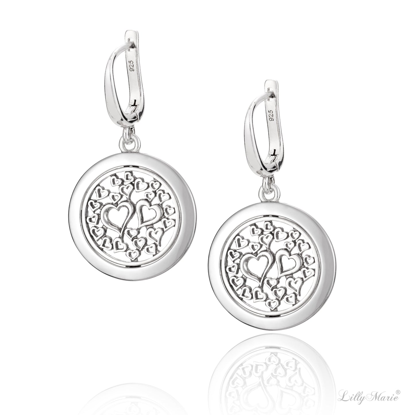 Runde Silberohrringe, englischer Verschluss, aus 925 Silber, 20 mm, Anlaufgeschützt