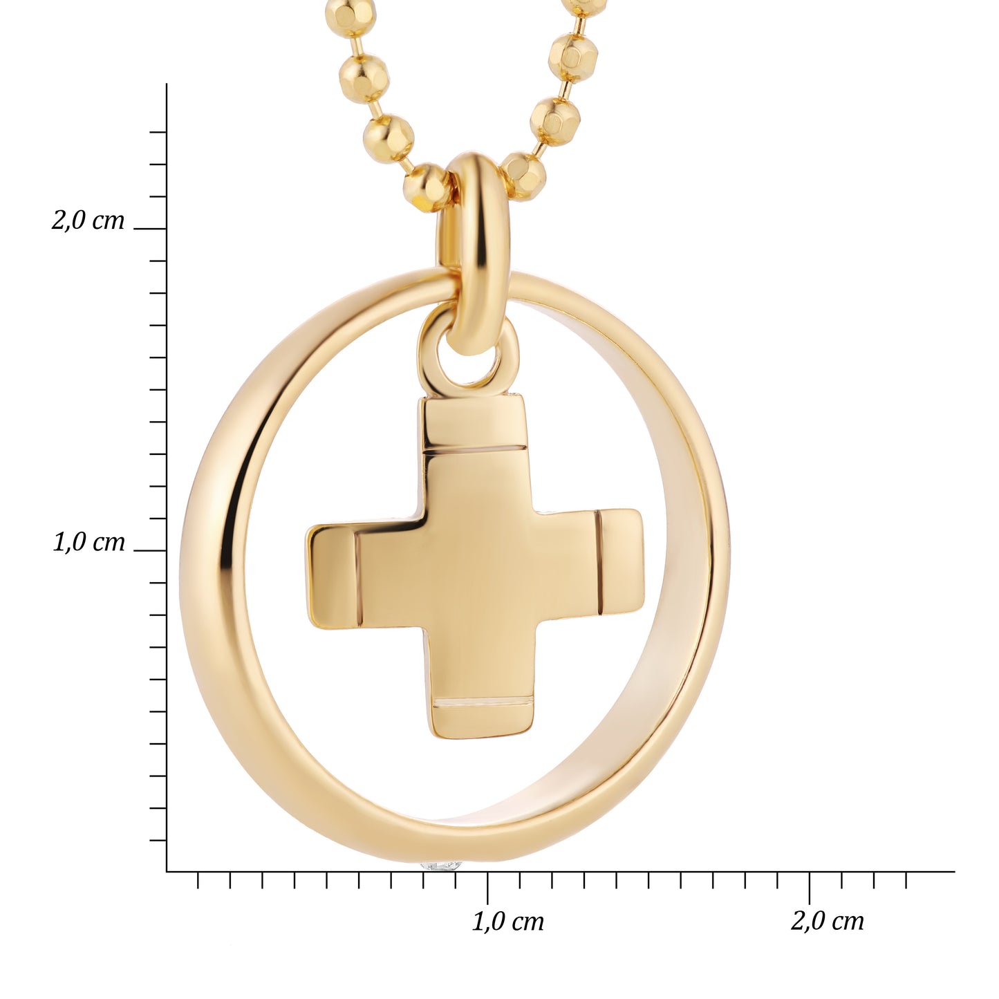 Ein vergoldeter Taufring-Anhänger, aus 925 Silber, Anlaufgeschützt, ca. 18 mm (ohne Kette)