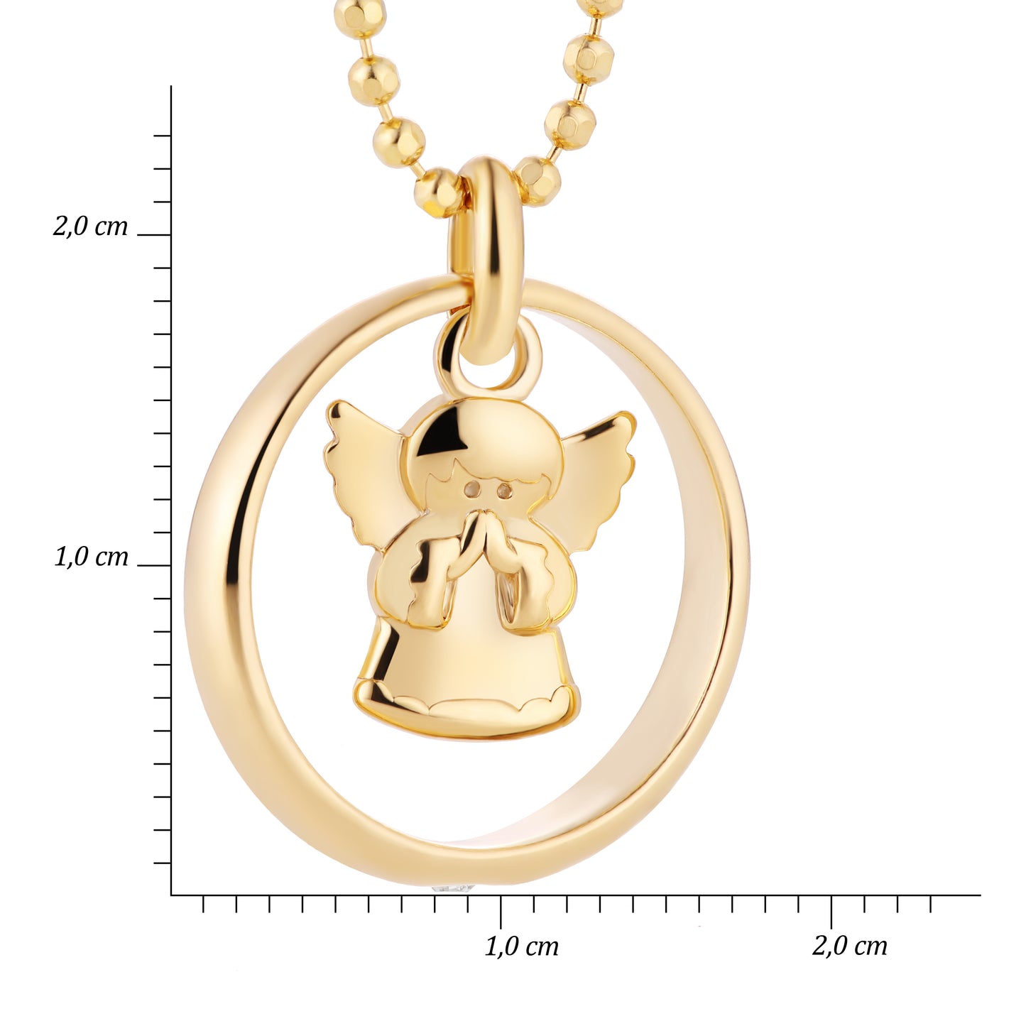 Ein vergoldeter Taufring-Anhänger, aus 925 Silber, Anlaufgeschützt, ca. 18 mm (ohne Kette)