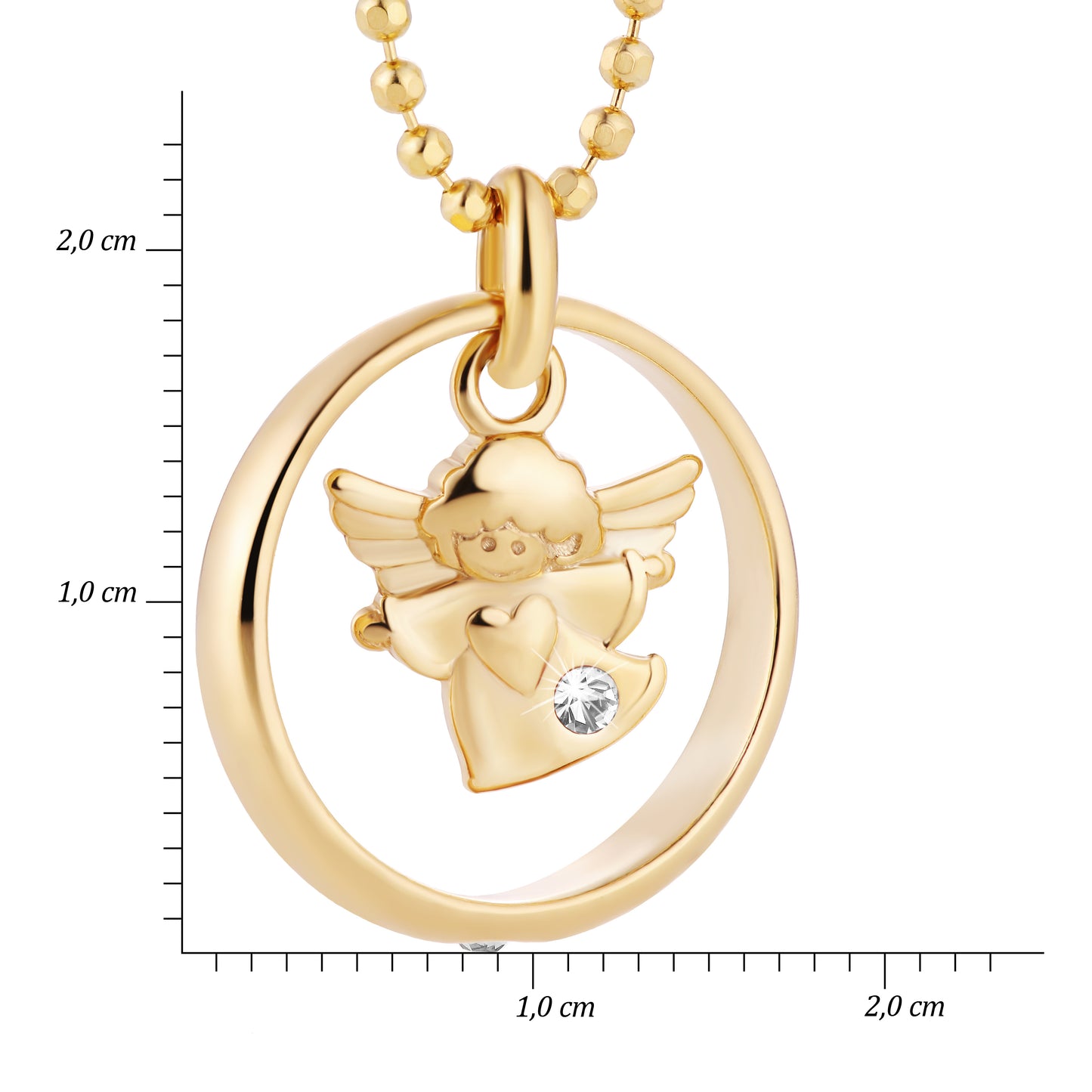 Ein vergoldeter Taufring-Anhänger, aus 925 Silber, Anlaufgeschützt, ca. 18 mm (ohne Kette)