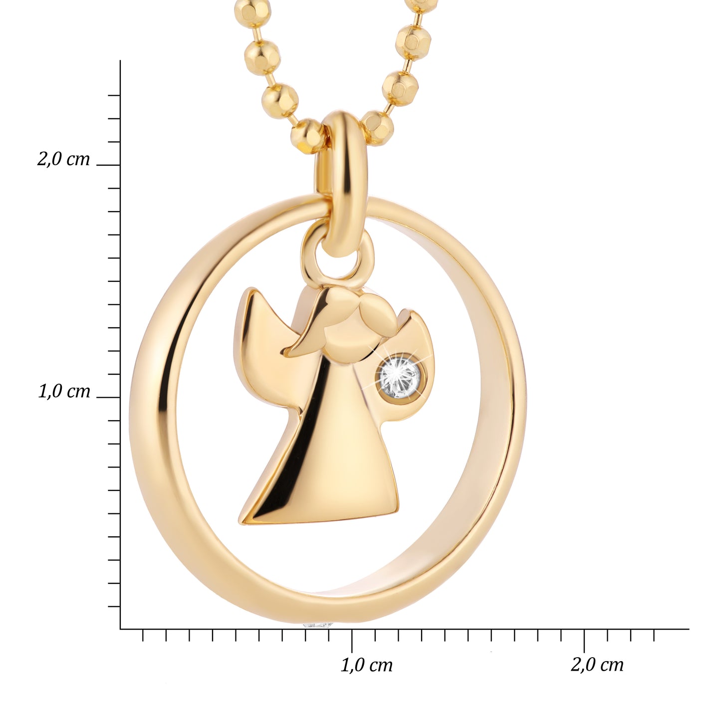 Ein vergoldeter Taufring-Anhänger, aus 925 Silber, Anlaufgeschützt, ca. 18 mm (ohne Kette)