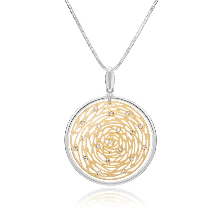 Runder Anhänger aus 925 Silber, Anlaufgeschützt, Durchmesser ca. 35 mm (ohne Kette)