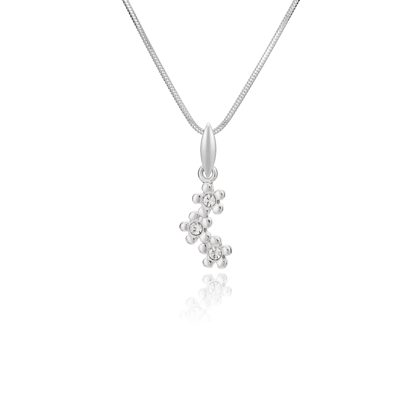 Ein Anhänger mit Blumenmotiv glänzend aus 925 Silber, Anlaufgeschützt, Größe ca. 15 mm x 5 mm (ohne Kette)