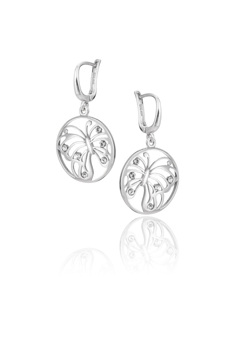 Runde Silberohrringe mit Zirkonia, englischer Verschluss, aus 925 Silber, Anlaufgeschützt