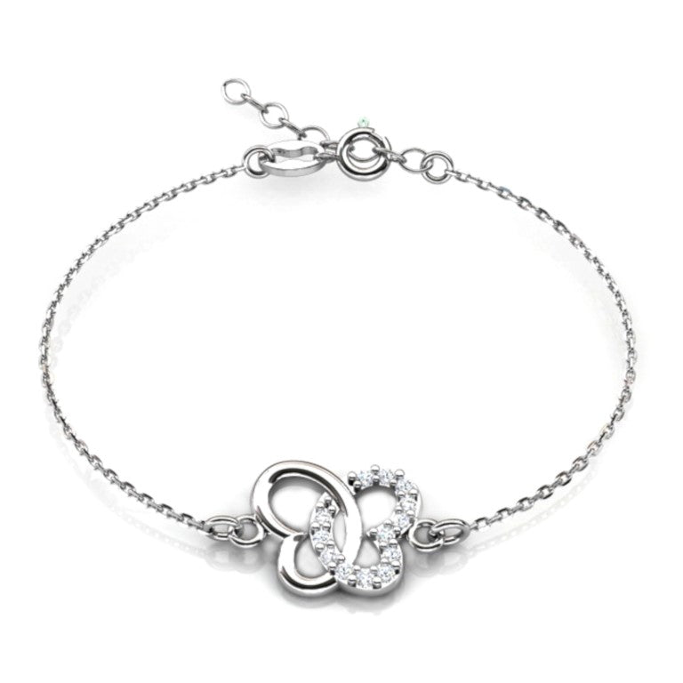 Ein Kinderarmband mit einem Schmetterling, aus 925 Silber, Anlaufgeschützt Breite 1,5 mm, Länge 13-16 cm