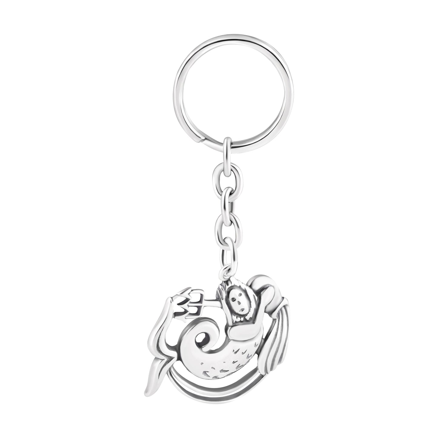 Schlüsselanhänger Wassermann aus 925 Silber, ca. 3 cm x 6 cm, anlaufgeschützt