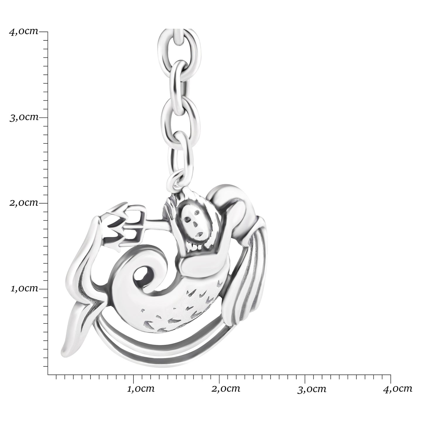Schlüsselanhänger Wassermann aus 925 Silber, ca. 3 cm x 6 cm, anlaufgeschützt