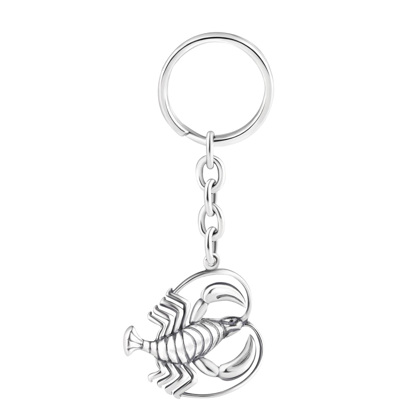 Schlüsselanhänger Krebs aus 925 Silber, ca. 3 cm x 6 cm, anlaufgeschützt