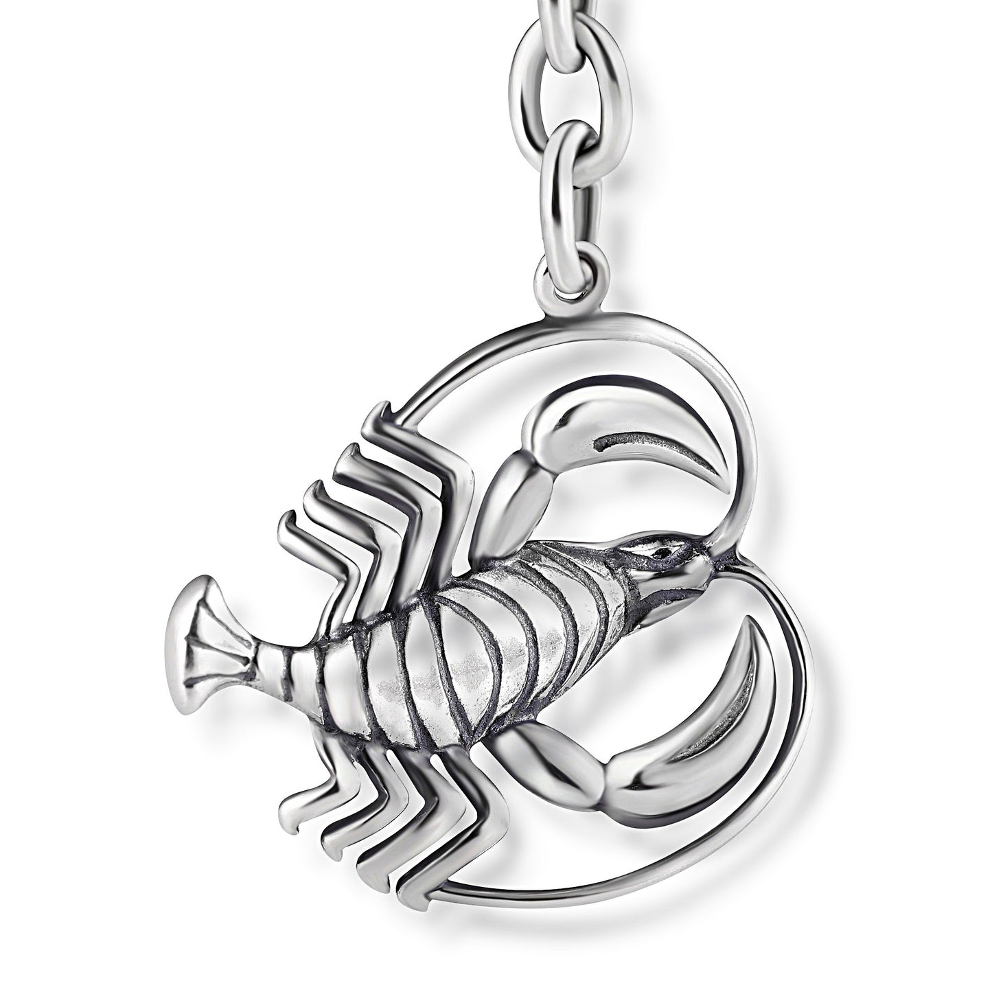 Schlüsselanhänger Krebs aus 925 Silber, ca. 3 cm x 6 cm, anlaufgeschützt