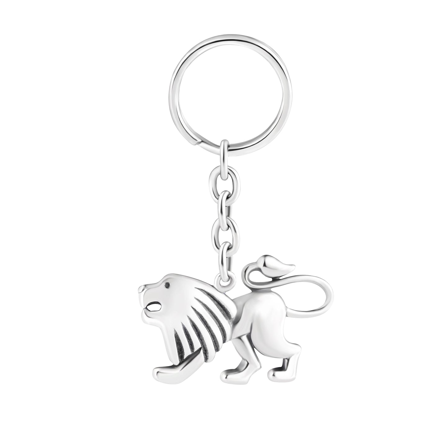 Schlüsselanhänger Löwe aus 925 Silber, ca. 3 cm x 6 cm, anlaufgeschützt