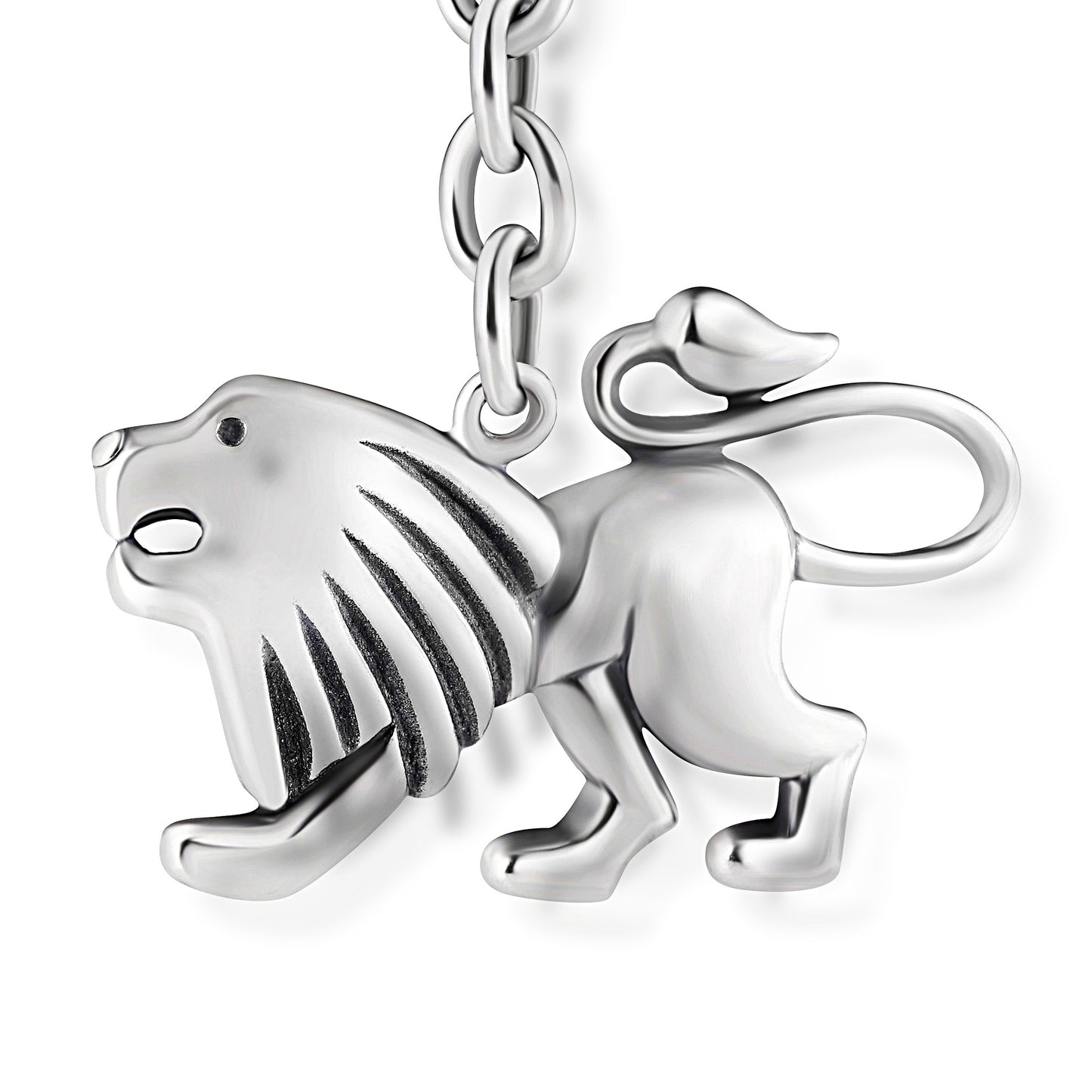 Schlüsselanhänger Löwe aus 925 Silber, ca. 3 cm x 6 cm, anlaufgeschützt
