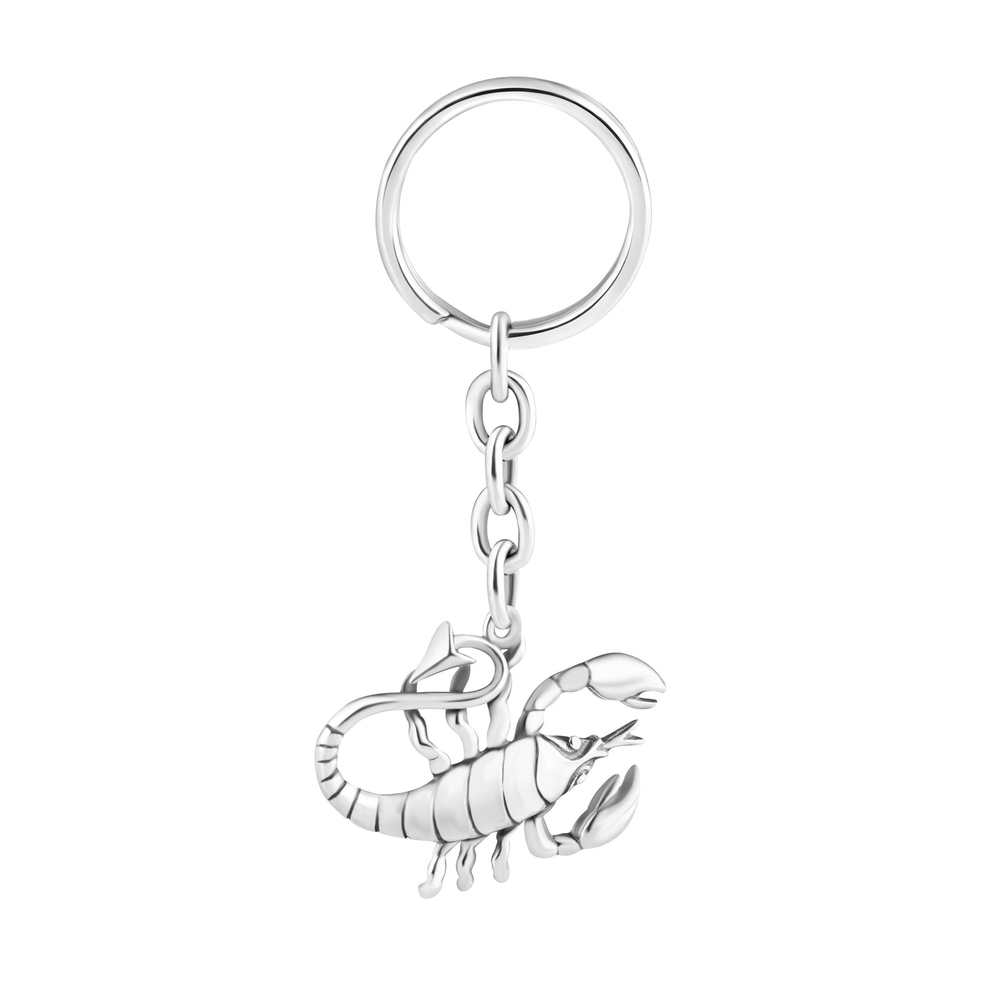 Schlüsselanhänger Skorpion aus 925 Silber, ca. 3 cm x 6 cm, anlaufgeschützt