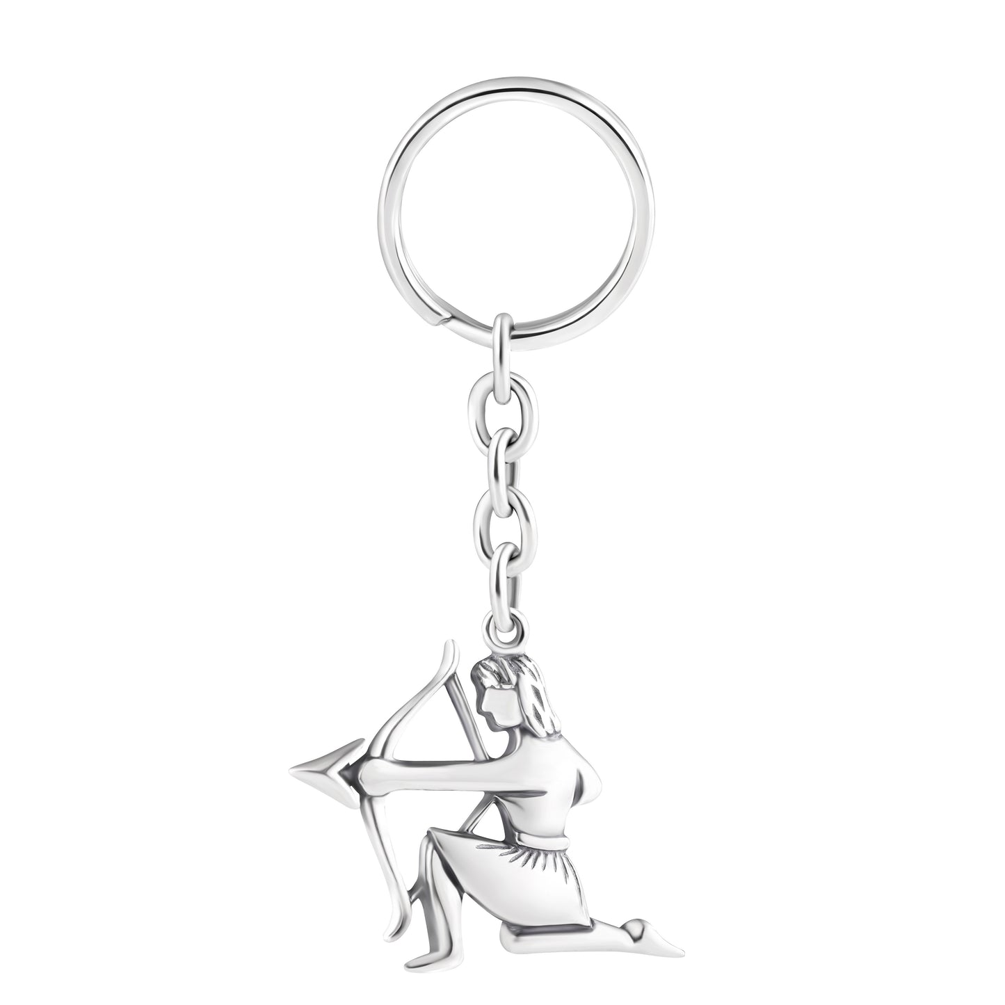 Schlüsselanhänger Schütze aus 925 Silber, ca. 3 cm x 6 cm, anlaufgeschützt