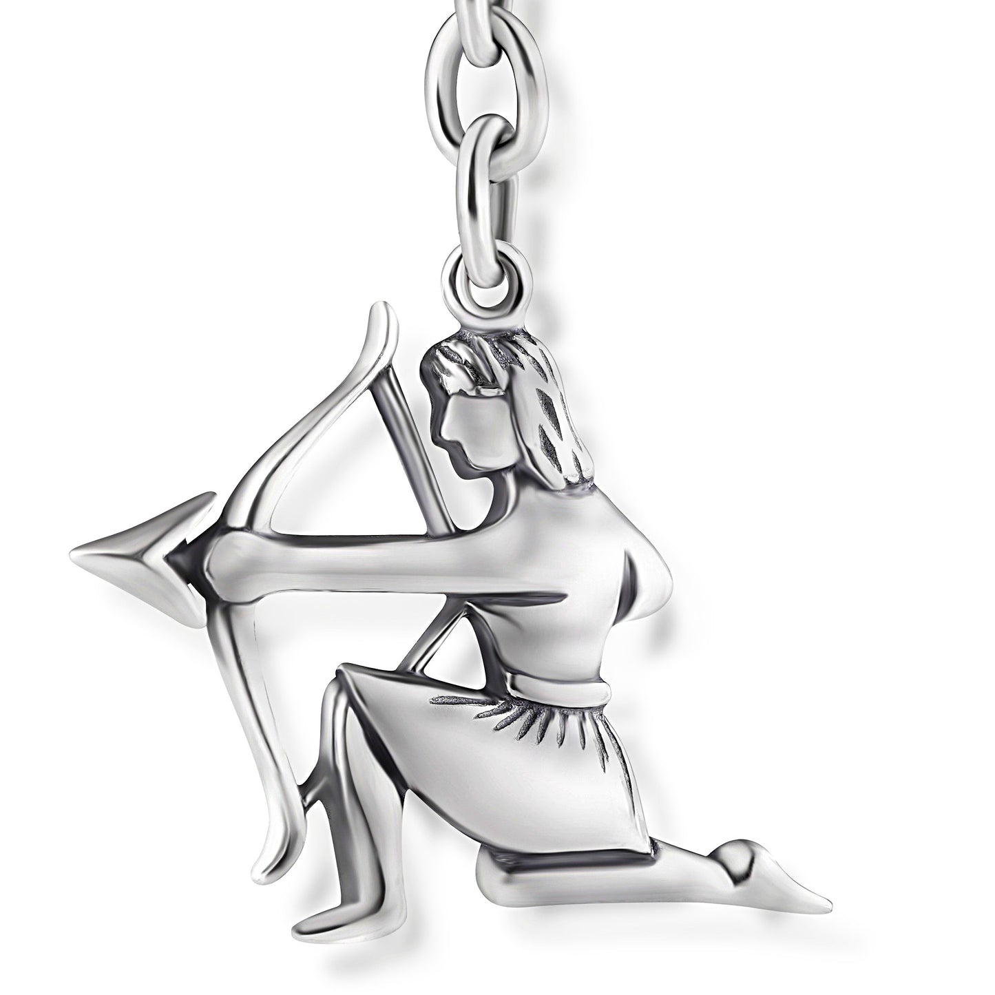 Schlüsselanhänger Schütze aus 925 Silber, ca. 3 cm x 6 cm, anlaufgeschützt