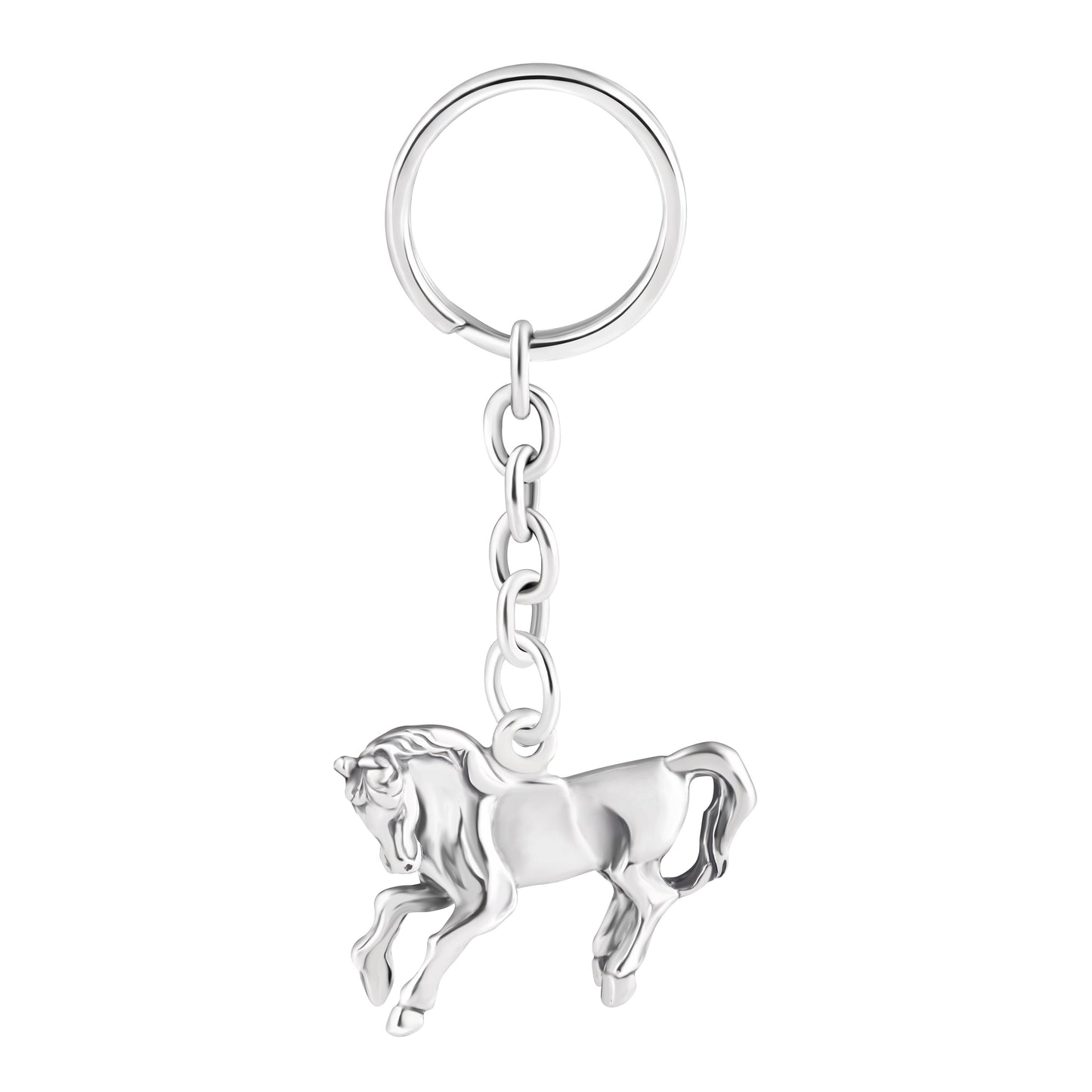 Schlüsselanhänger Pferd aus 925 Silber, ca. 3 cm x 6 cm, anlaufgeschützt