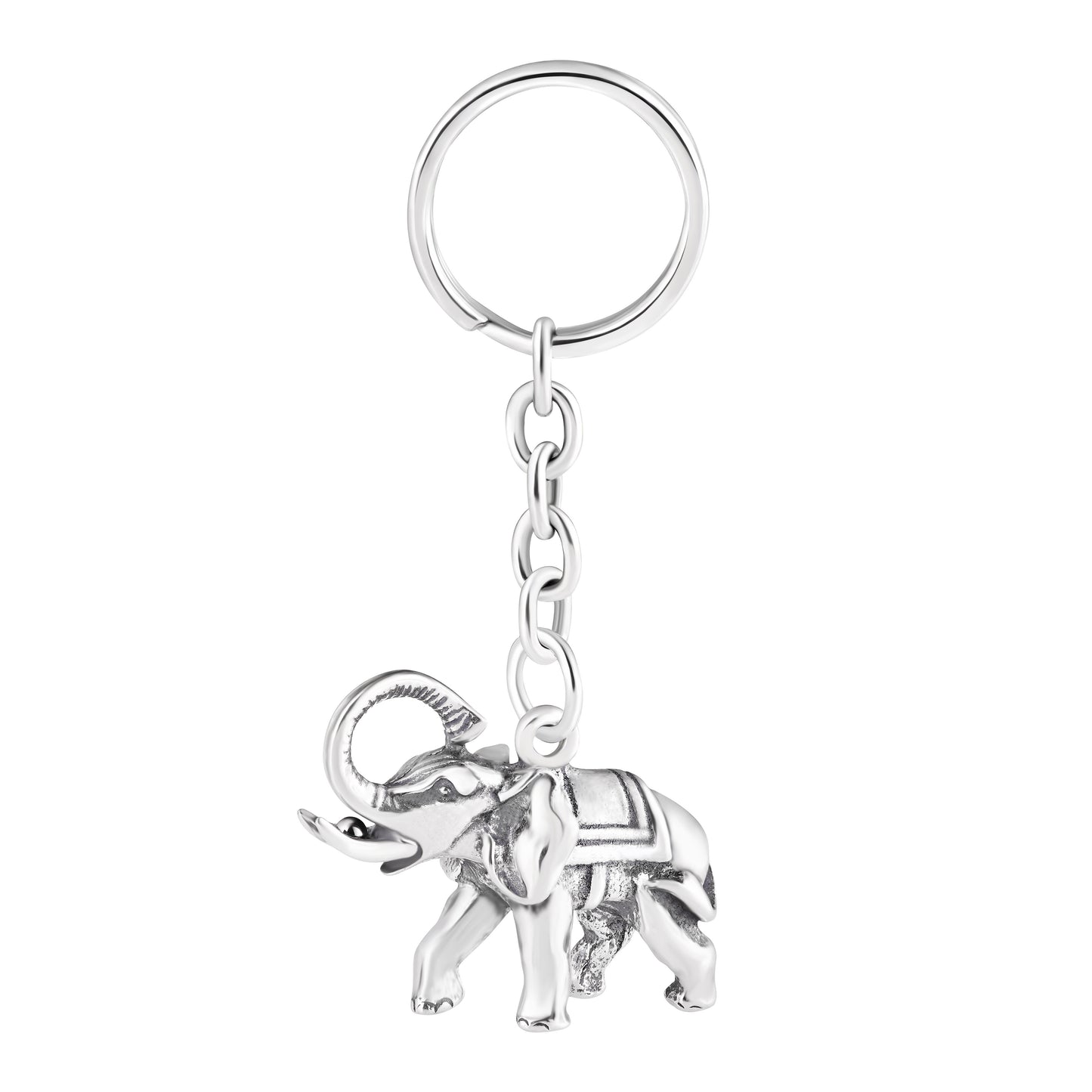 Schlüsselanhänger Elefant, Glücksbringer aus 925 Silber, ca. 3 cm x 6 cm, anlaufgeschützt
