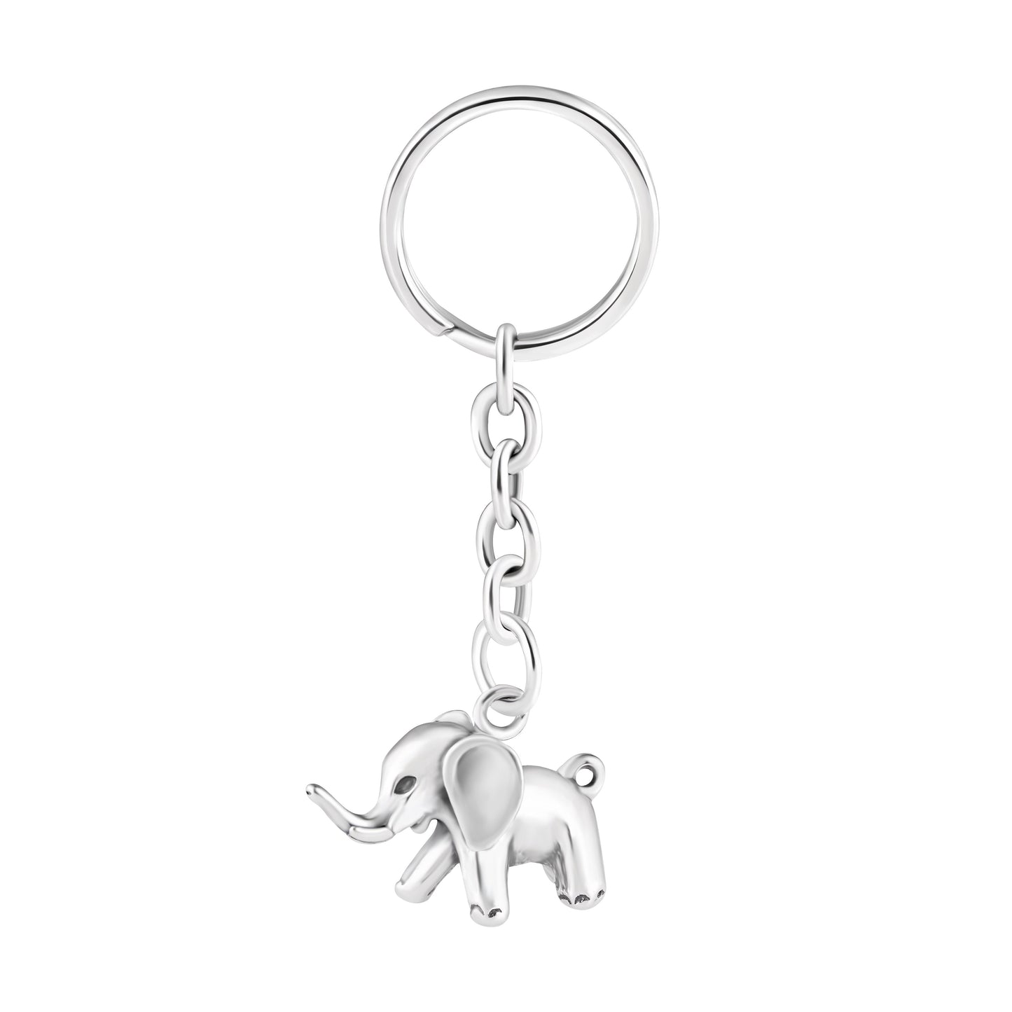 Schlüsselanhänger Elefant, Glücksbringer aus 925 Silber, ca. 2,5 cm x 6 cm, anlaufgeschützt