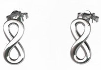 Silberohrringe Infinity/Unendlichkeit, Stecker aus 925 Silber, 7 mm, Anlaufgeschützt