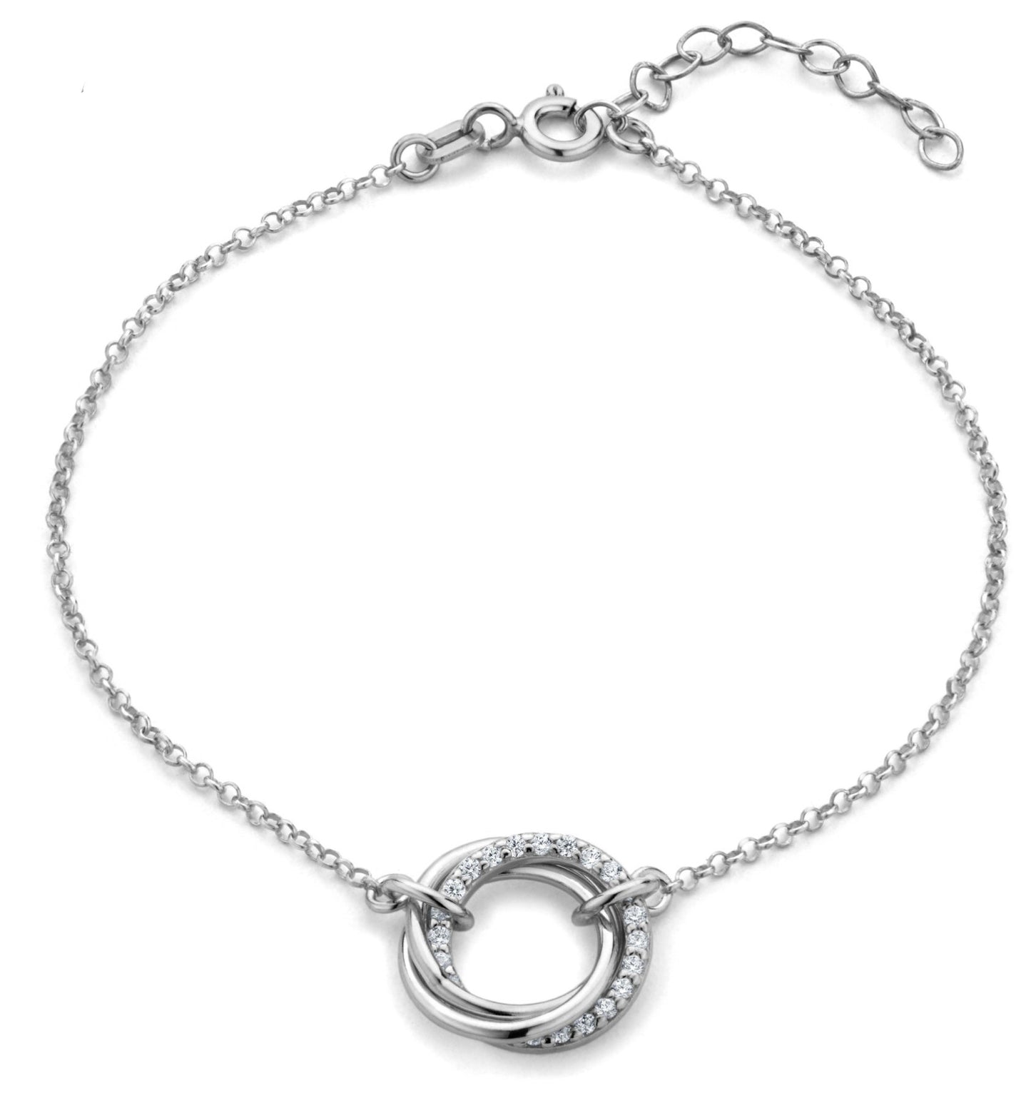 Ein Ring-Armband aus 925 Silber, Anlaufgeschützt Breite 0,6 mm, Länge 16-19,5 cm