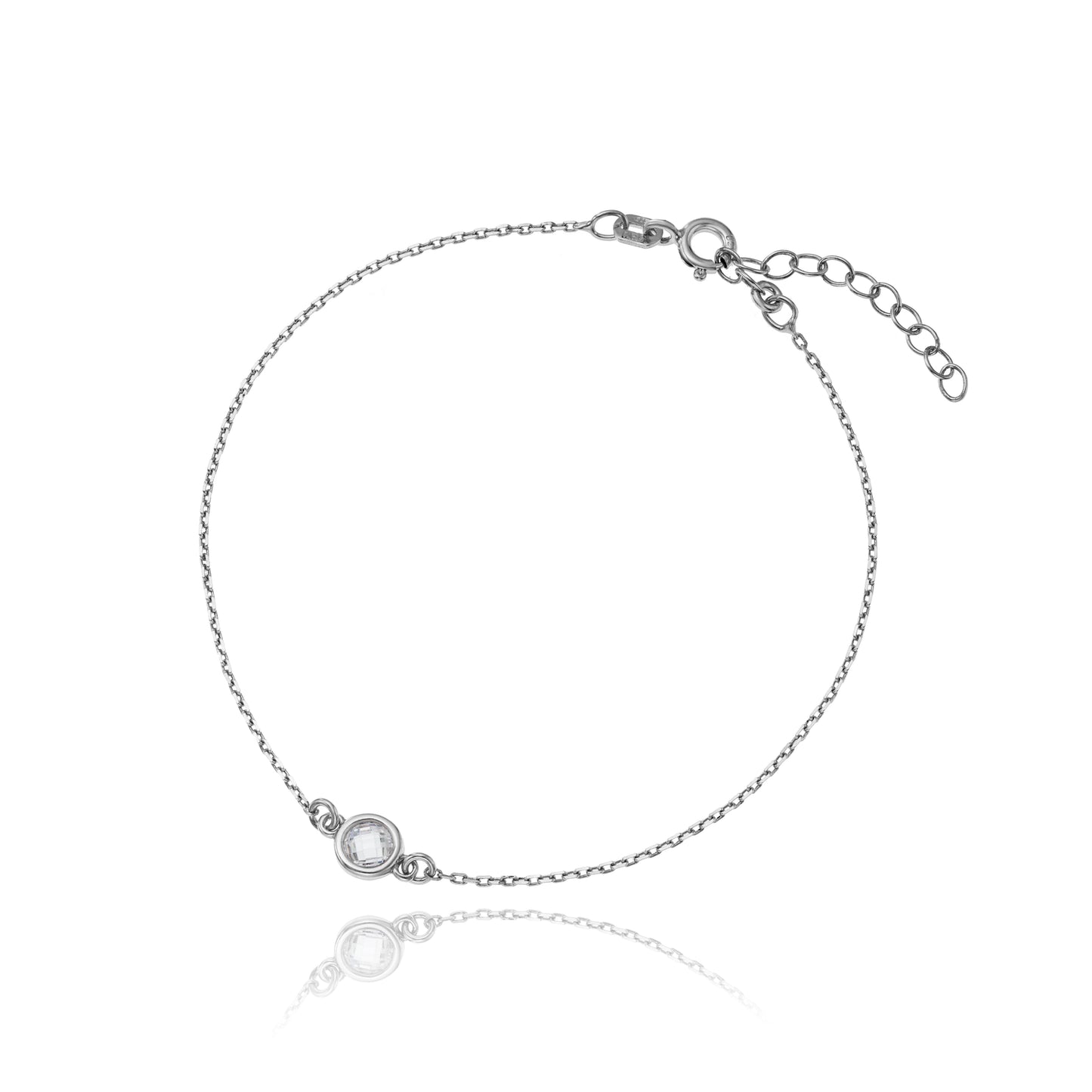 Ein Damenarmband mit Zirkonia aus 925 Silber, Anlaufgeschützt Breite 0,6 mm, Länge 16-19,5 cm