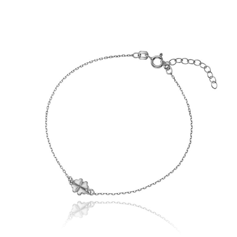 Ein Kleeblatt-Armband aus 925 Silber, Anlaufgeschützt Breite 0,6 mm, Länge 16-19,5 cm