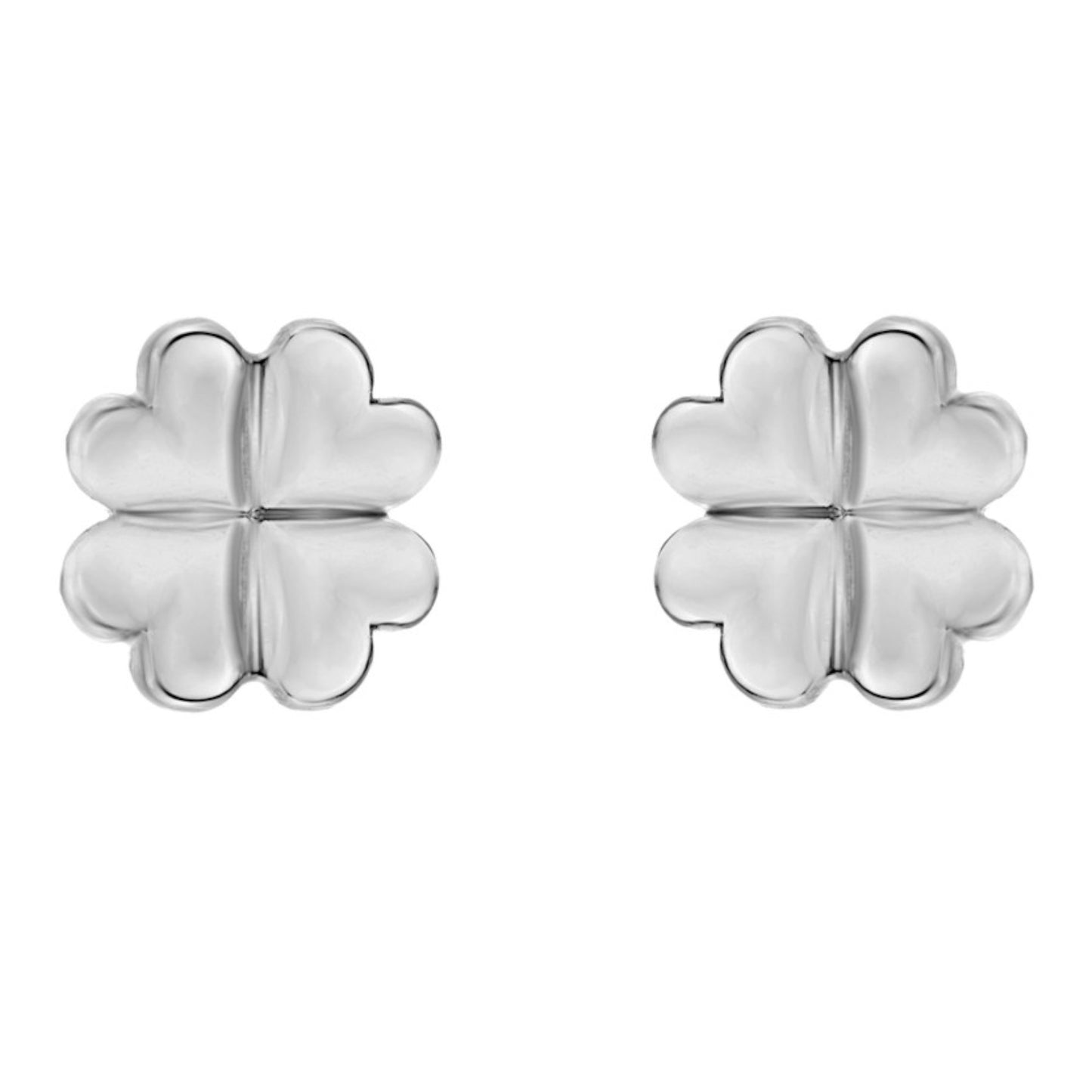 Silberohrringe Kleeblatt, Stecker aus 925 Silber, 5 mm, Anlaufgeschützt