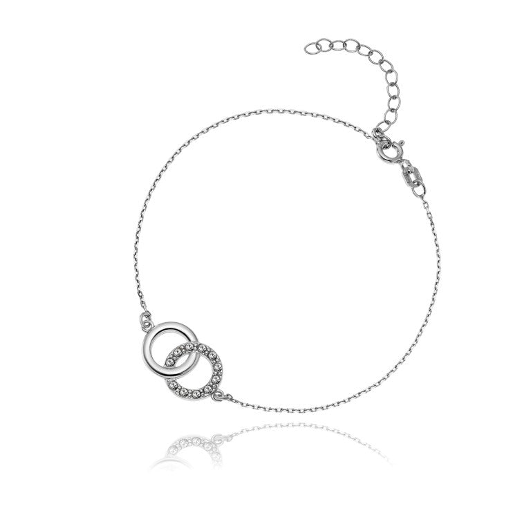 Ein Verbundenheit-Armband aus 925 Silber, Anlaufgeschützt Breite 0,6 mm, Länge 16-19,5 cm