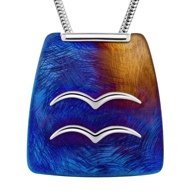 Ein Titanlegierung Sternzeichen-Anhänger Wassermann, aus Silber und Titan, Anlaufgeschützt, Größe 20 mm x 20 mm (ohne Kette)