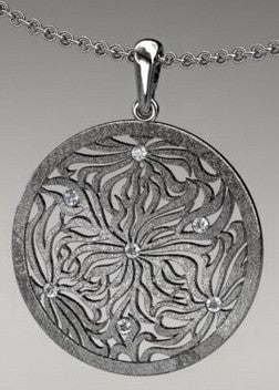 Silberanhänger - rhodinierter runder Anhänger Durchmesser ca. 23 mm