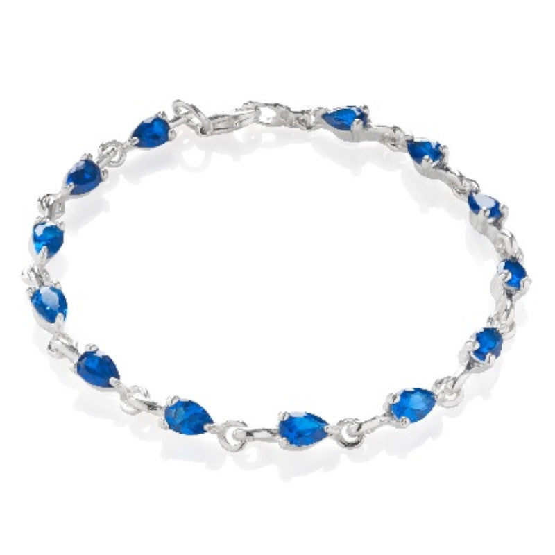 Ein Silbercollier mit blauen Steinen, aus 925 Silber, Länge 45+4 cm