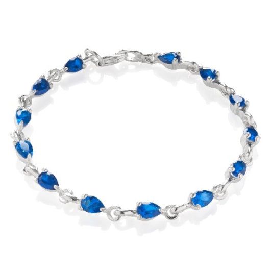 Ein Silbercollier mit blauen Steinen, aus 925 Silber, Länge 45+4 cm