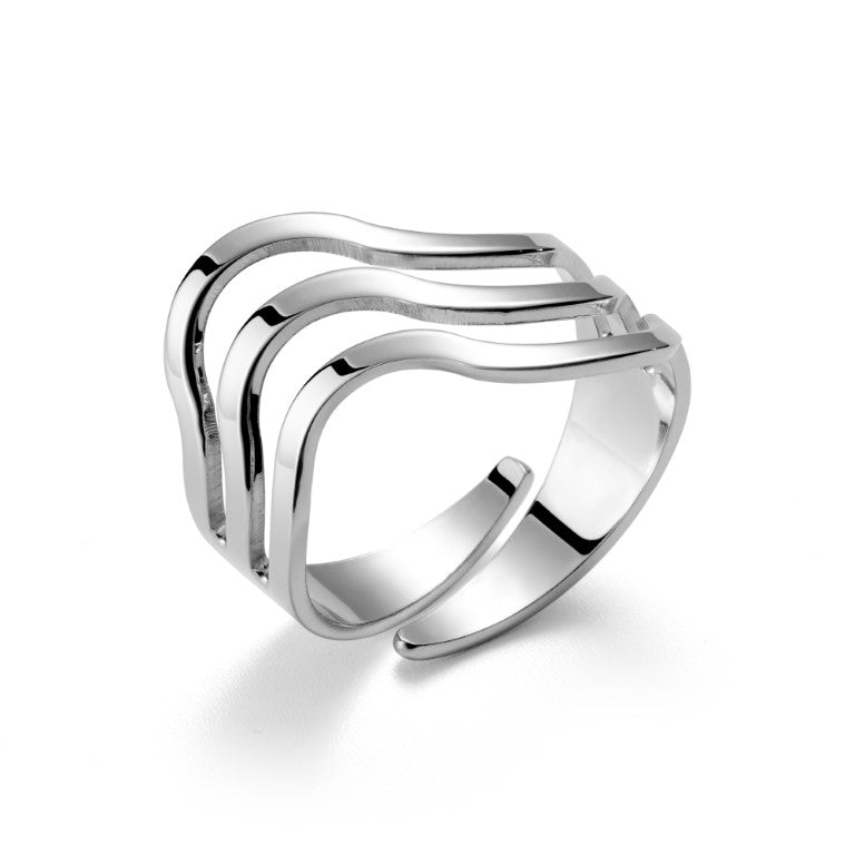 Ein dreifacher Damenring, Einheitsgröße, aus 925 Silber